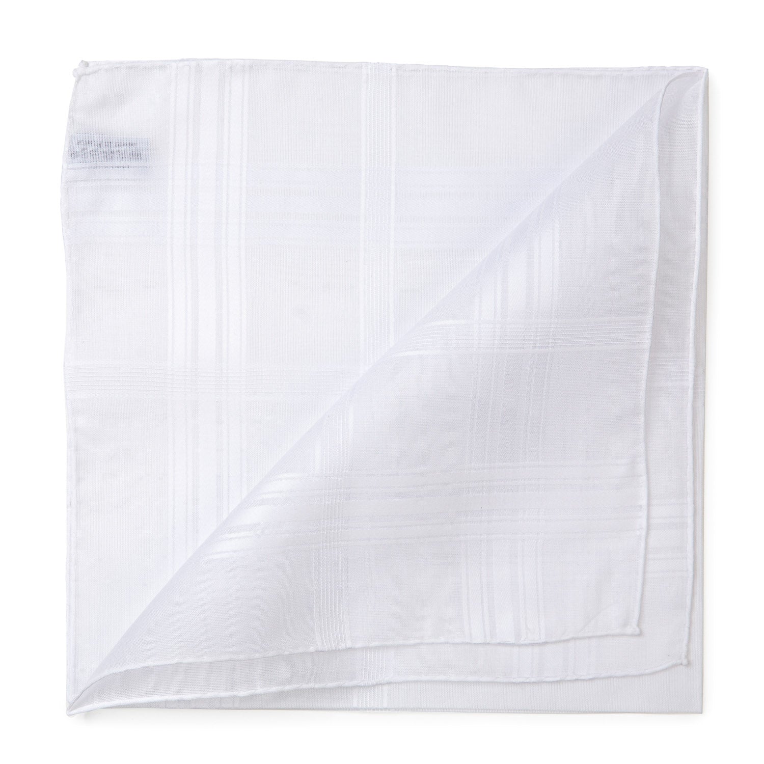 White Patterned Handkerchief "Renaissance" made of Cotton - hand-rolled